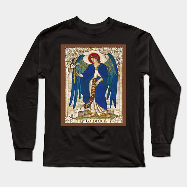 St Gabriel Angel Catholic Saint Archangel Long Sleeve T-Shirt by hispanicworld